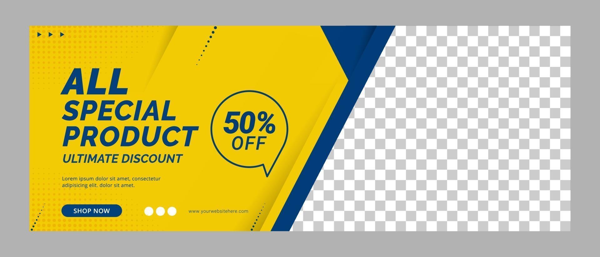 grote verkoop banner omslag sociale media ontwerpsjabloon promotie vector