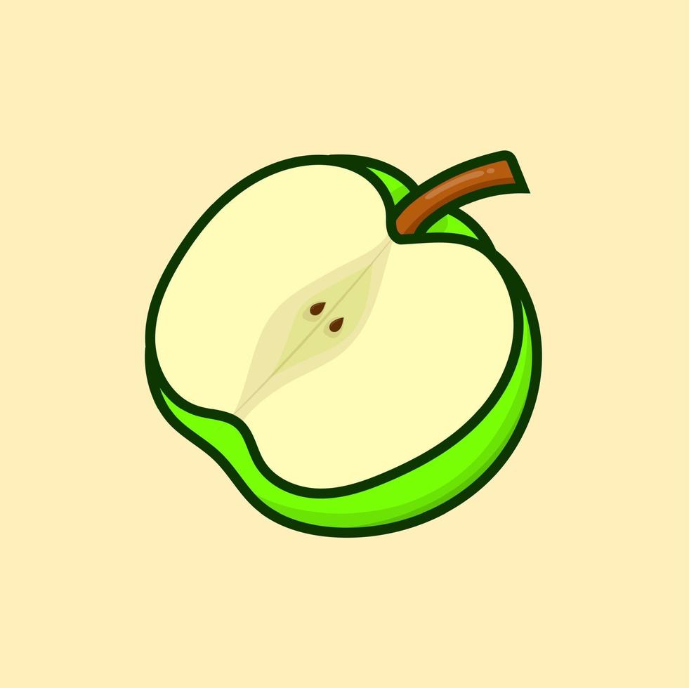 groene appel illustratie vector voor fruit ontwerp, website icoon, sign