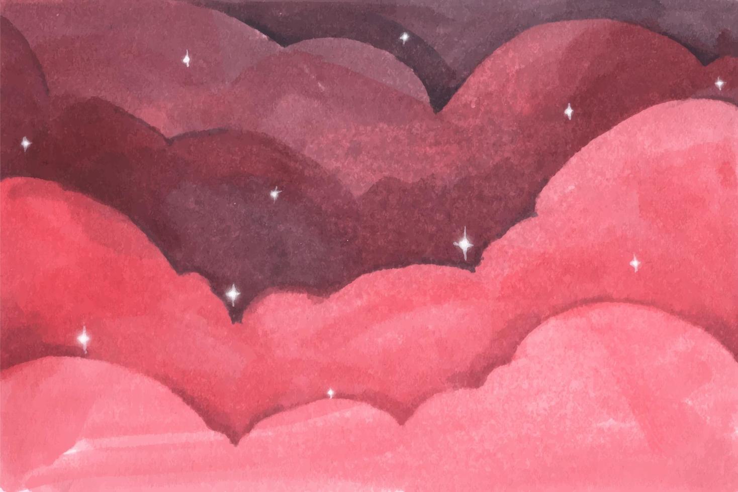 roze wolken en ster voor achtergrond. aquarel achtergrond. vector