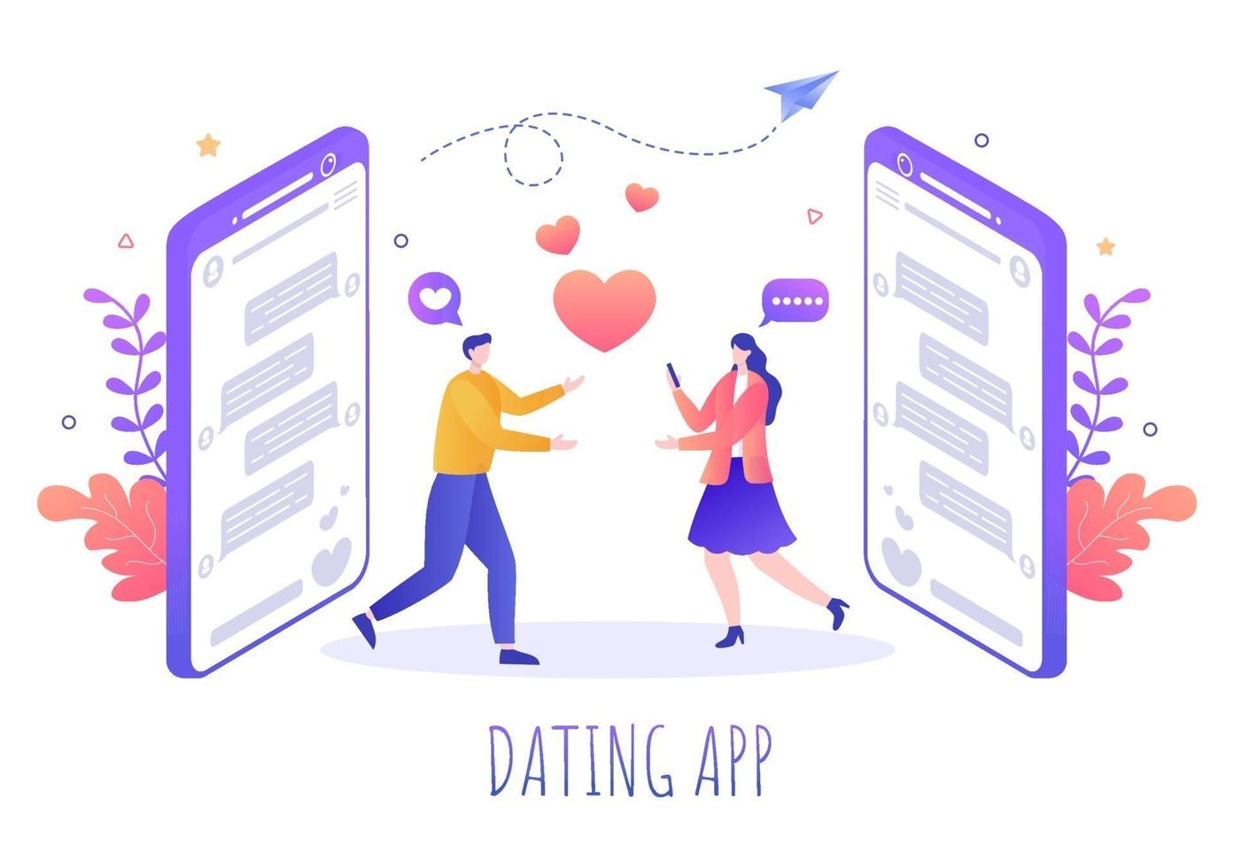 dating app platte ontwerp illustratie vector