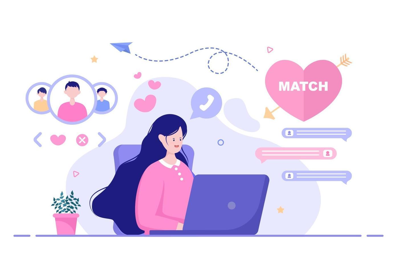 dating app platte ontwerp illustratie vector