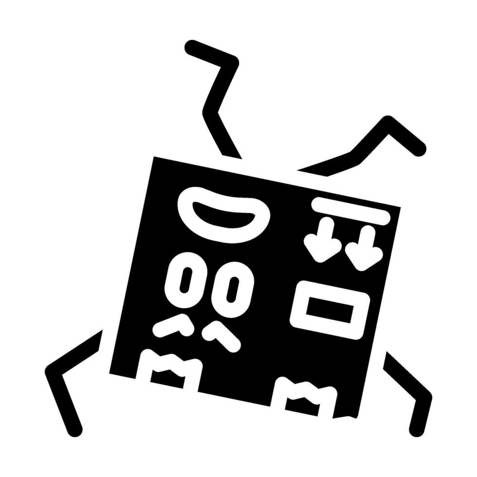 Doen niet beurt karton doos karakter glyph icoon vector illustratie