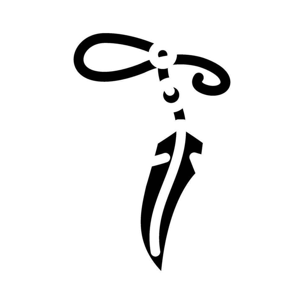 veer tatoeëren kunst wijnoogst glyph icoon vector illustratie