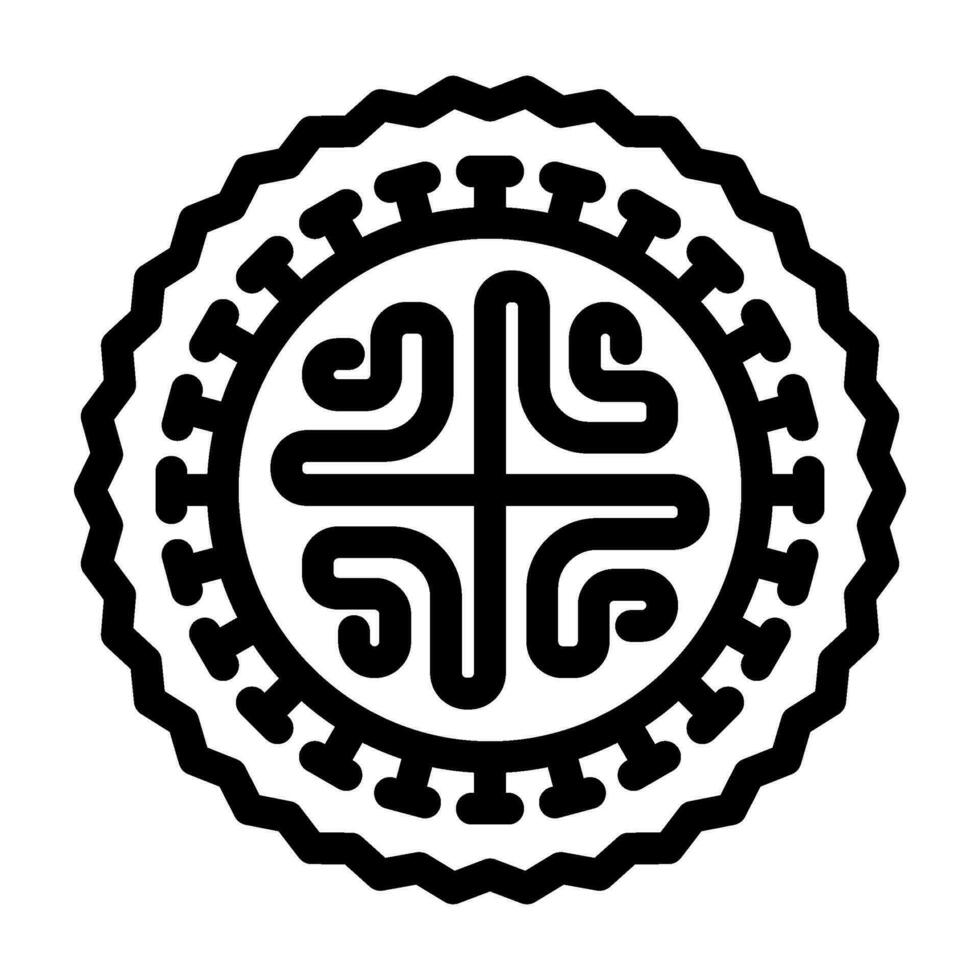 Maori tatoeëren kunst wijnoogst lijn icoon vector illustratie