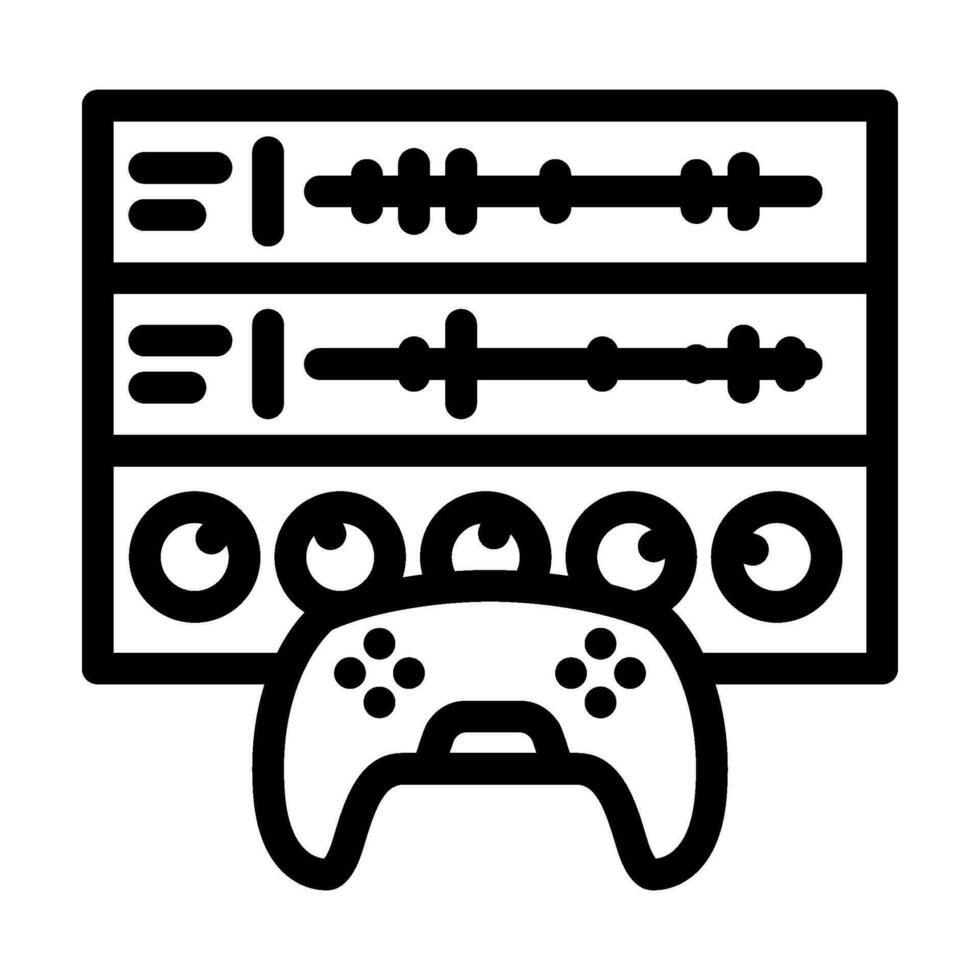 geluid ontwerp spel ontwikkeling lijn icoon vector illustratie