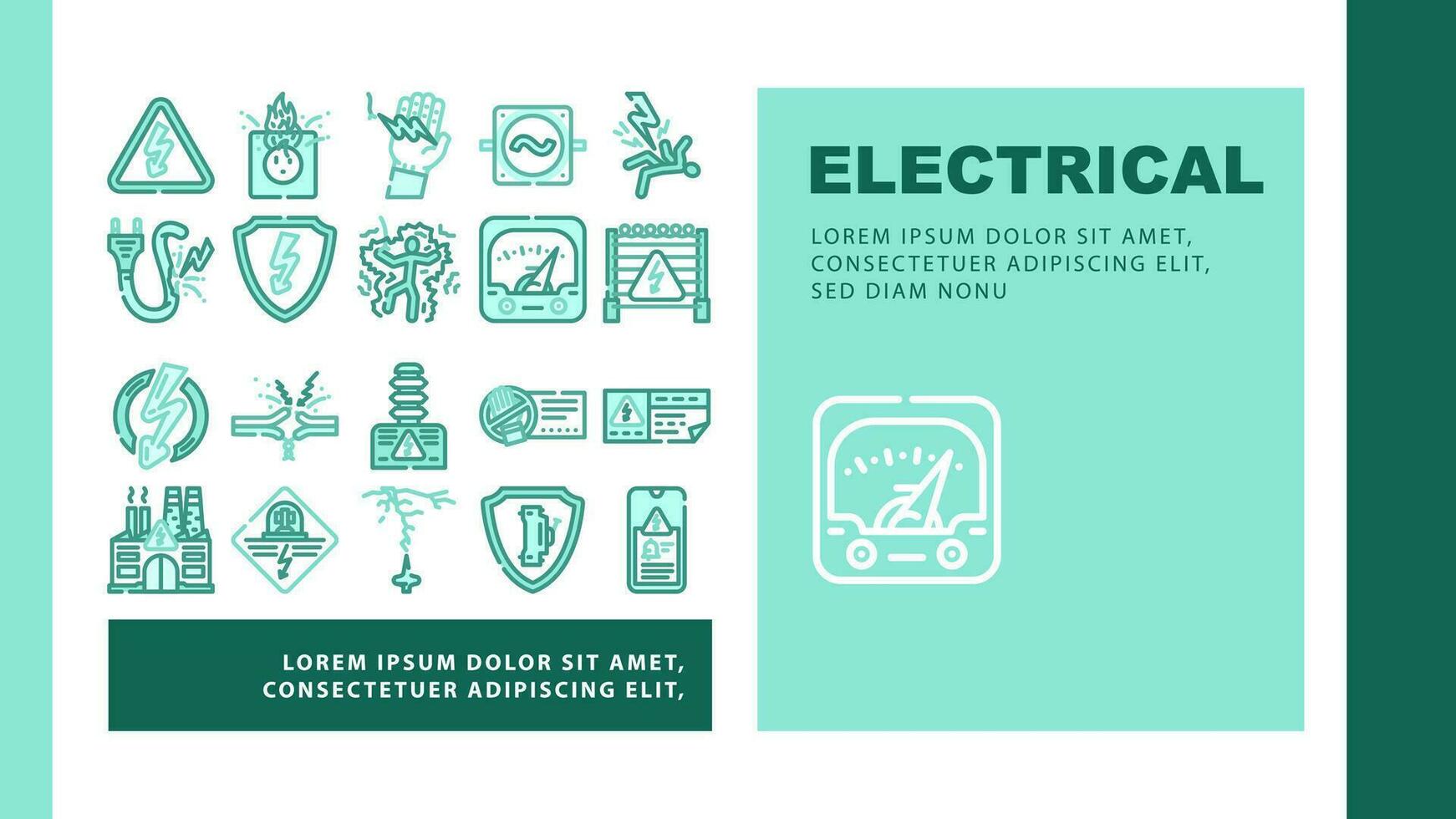 elektrisch Gevaar Spanning landen hoofd vector