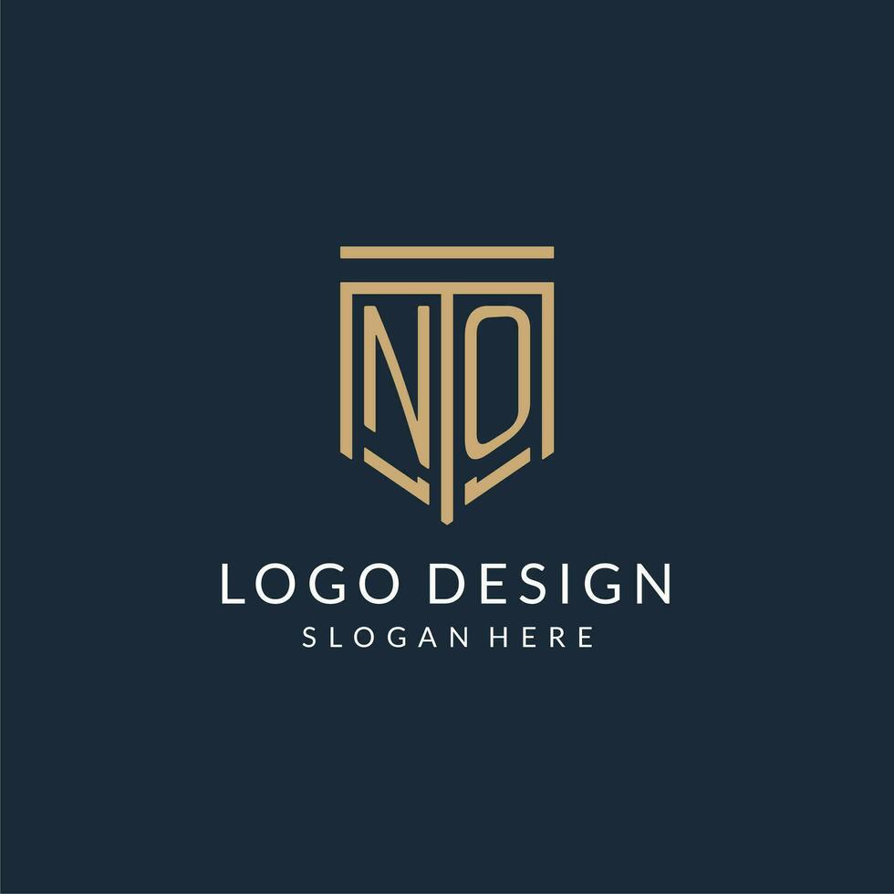 eerste Nee schild logo monoline stijl, modern en luxe monogram logo ontwerp vector