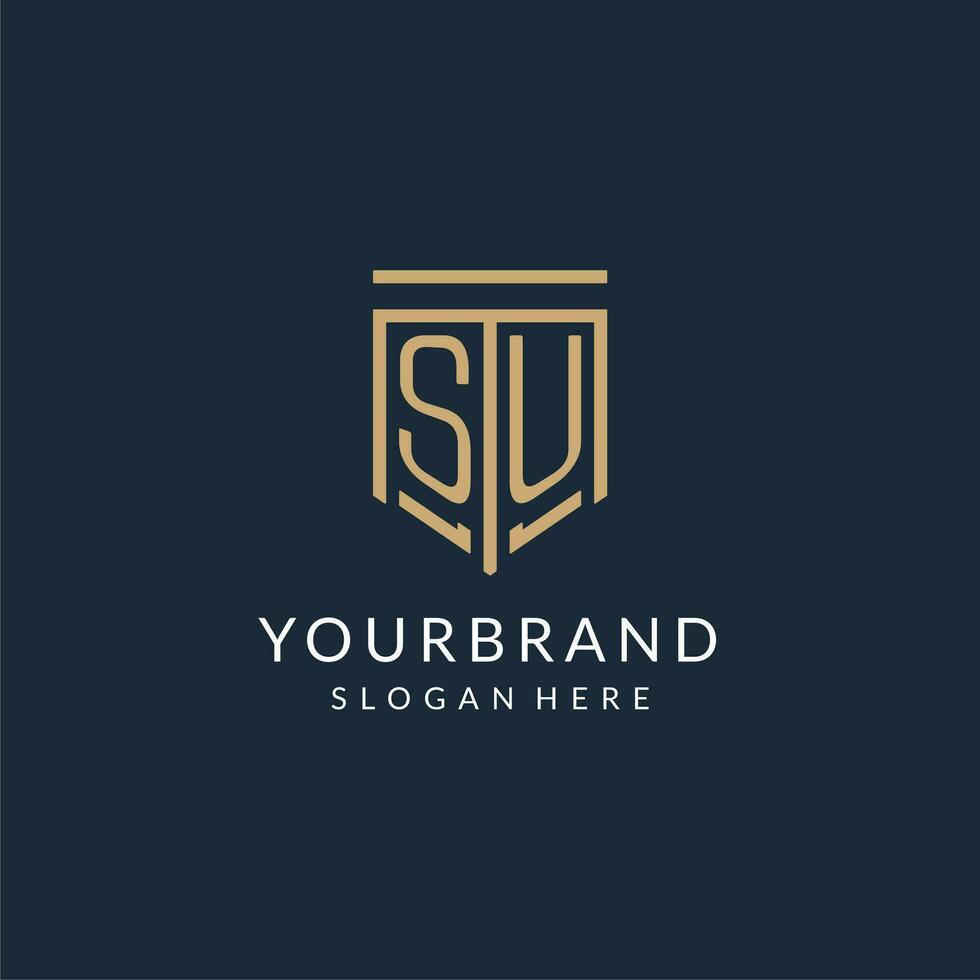 eerste zo schild logo monoline stijl, modern en luxe monogram logo ontwerp vector