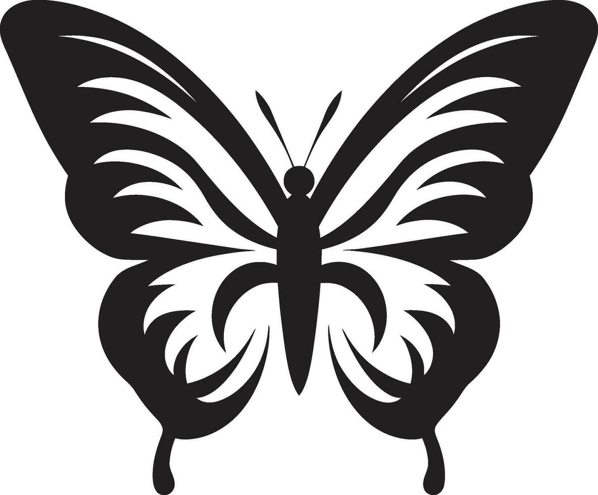gebeeldhouwd ingewikkeldheid zwart vlinder symbool zwart vlinder in vlucht een tijdloos ontwerp vector