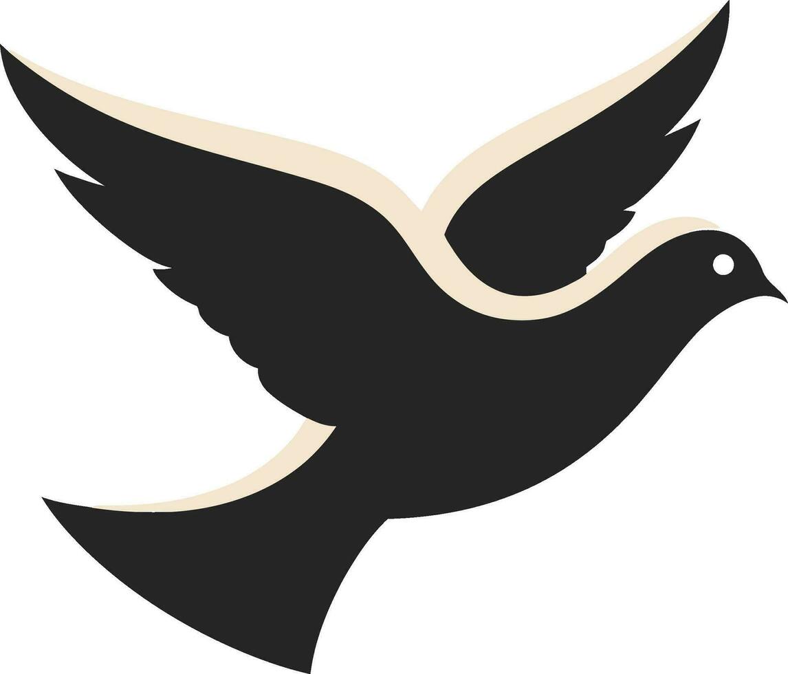 zwart duif vector logo met Vleugels verspreiding en veren een delicaat en vrouwelijk ontwerp zwart duif vector logo een tijdloos symbool van vrede