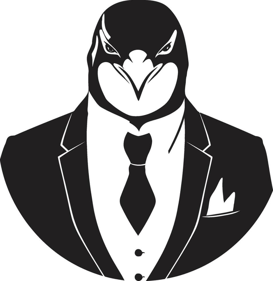 aard melodie in monochroom zwart pinguïn ontwerp elegantie in de pinguïns serenade noir emblemen eerbetoon vector