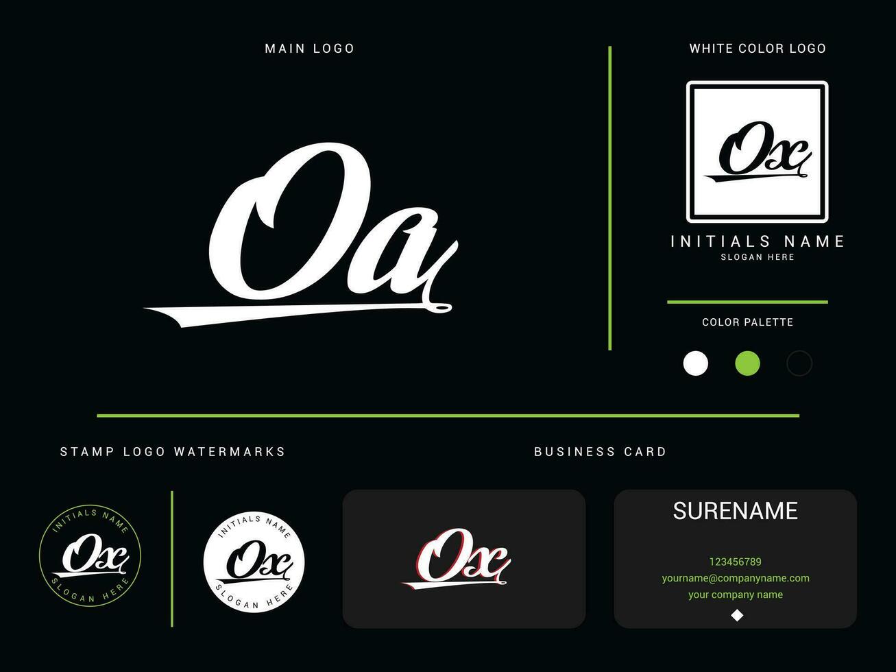 modern oa logo afbeelding, luxe kleding oa mode logo branding voor kleding vector