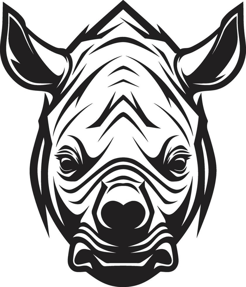 elegant neushoorn lied een tijdloos ode in noir majestueus melodie zwart neushoorn pictogrammen sereen embleem vector