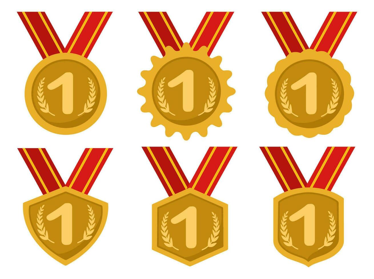 1e plaats gouden medaille illustratie vector