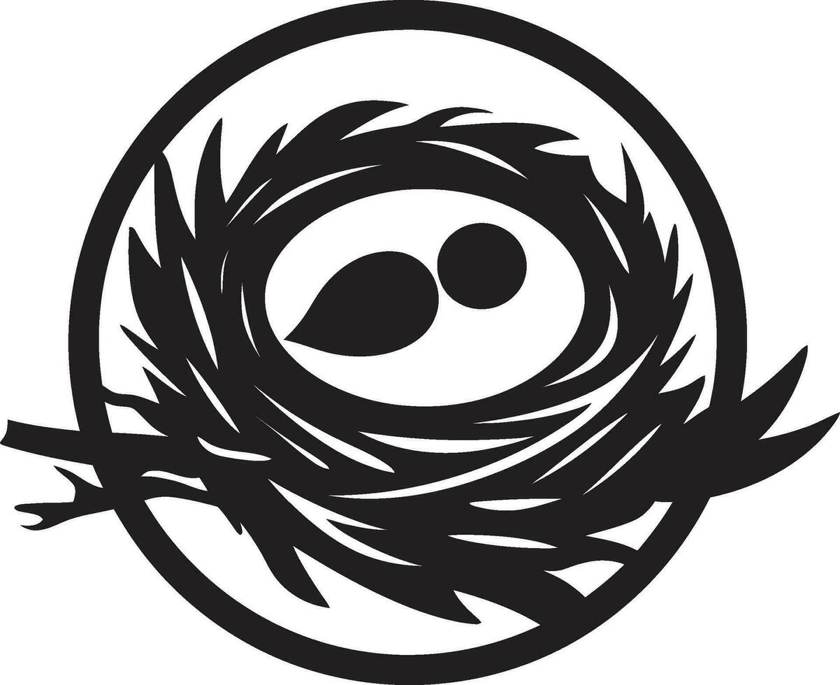 nesten in elegantie zwart vector vogel nest logo de kunst van eenvoud zwart vogel nest embleem