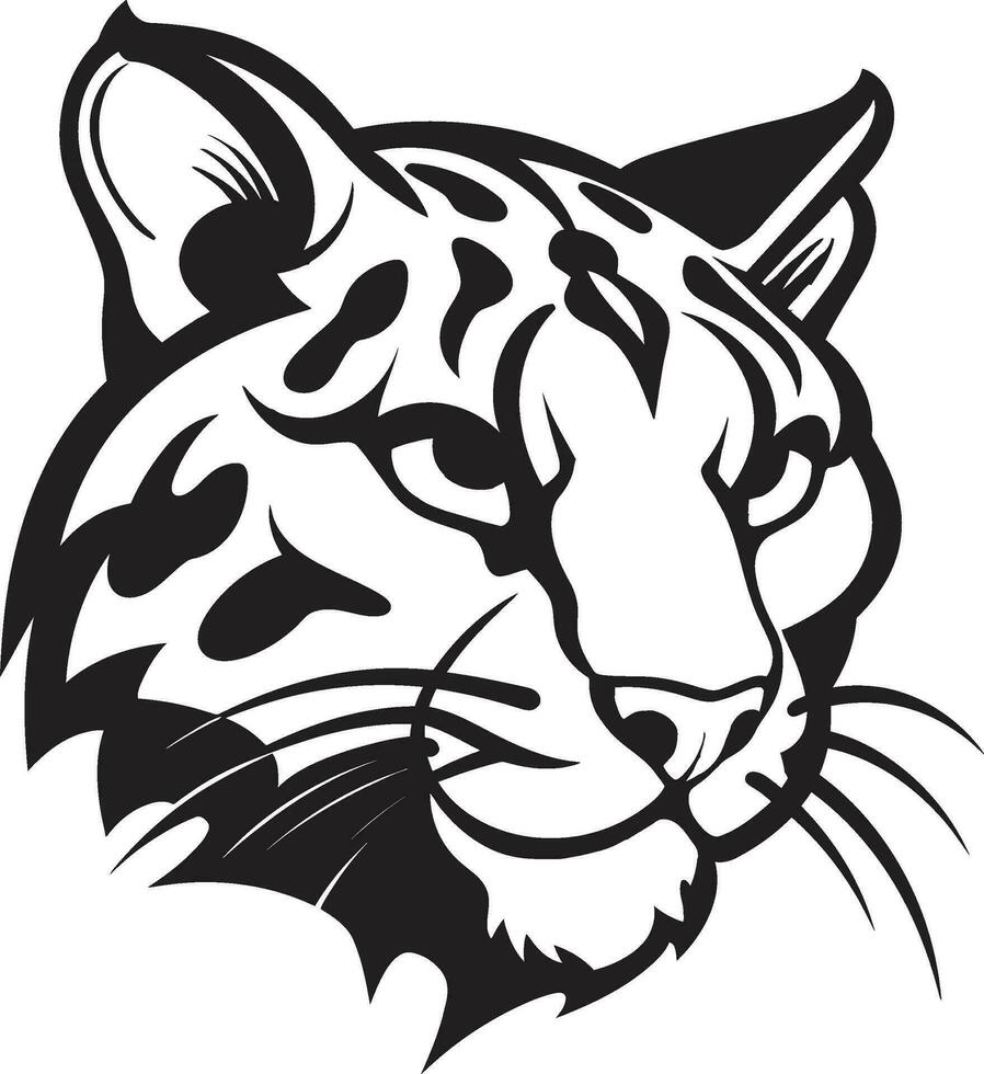 ocelot noir majestueus katachtig embleem in zwart katachtig genade ontketend ocelot symbool in vector