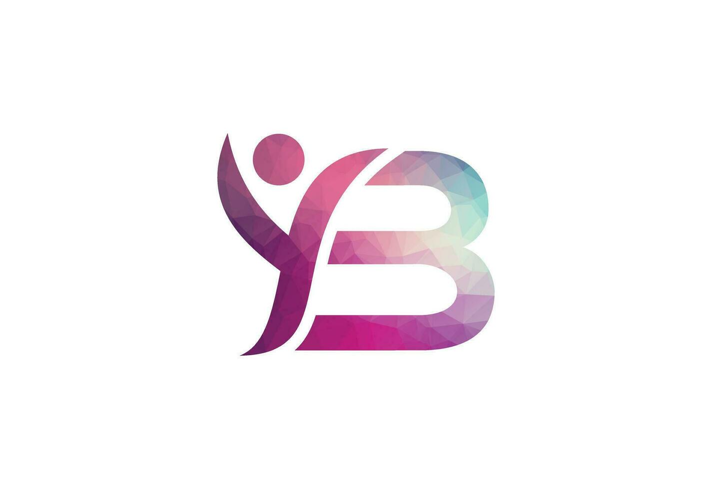 abstract eerste brief b Verbinden mensen logo. vector