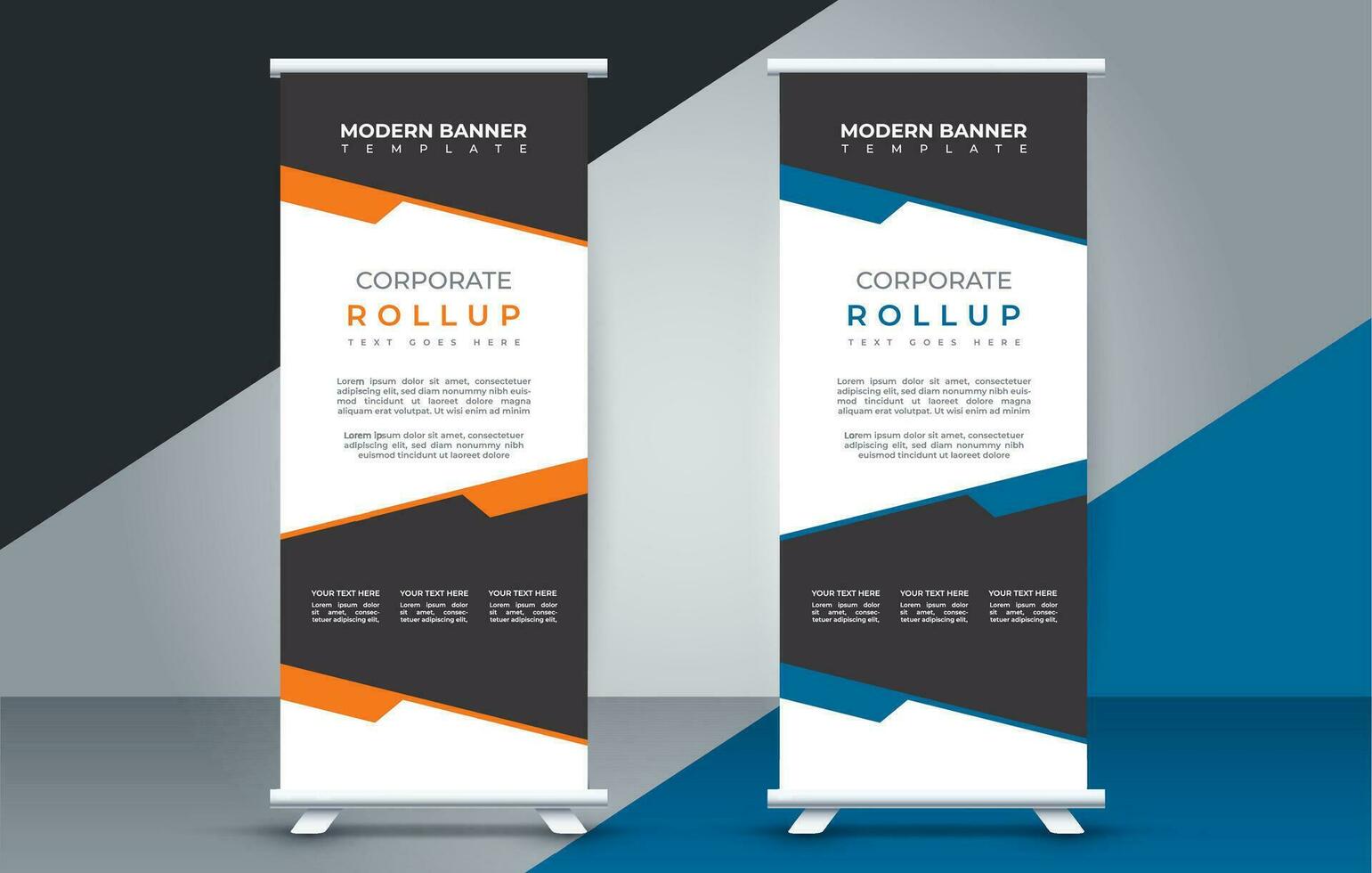 bedrijf rollen omhoog banier ontwerp Scherm standee voor presentatie doel vector