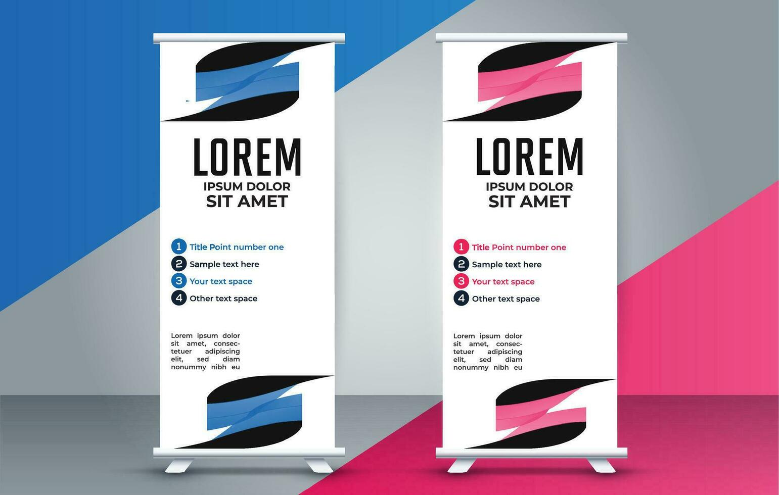 professioneel bedrijf rollen omhoog Scherm standee sjabloon ontwerp vector