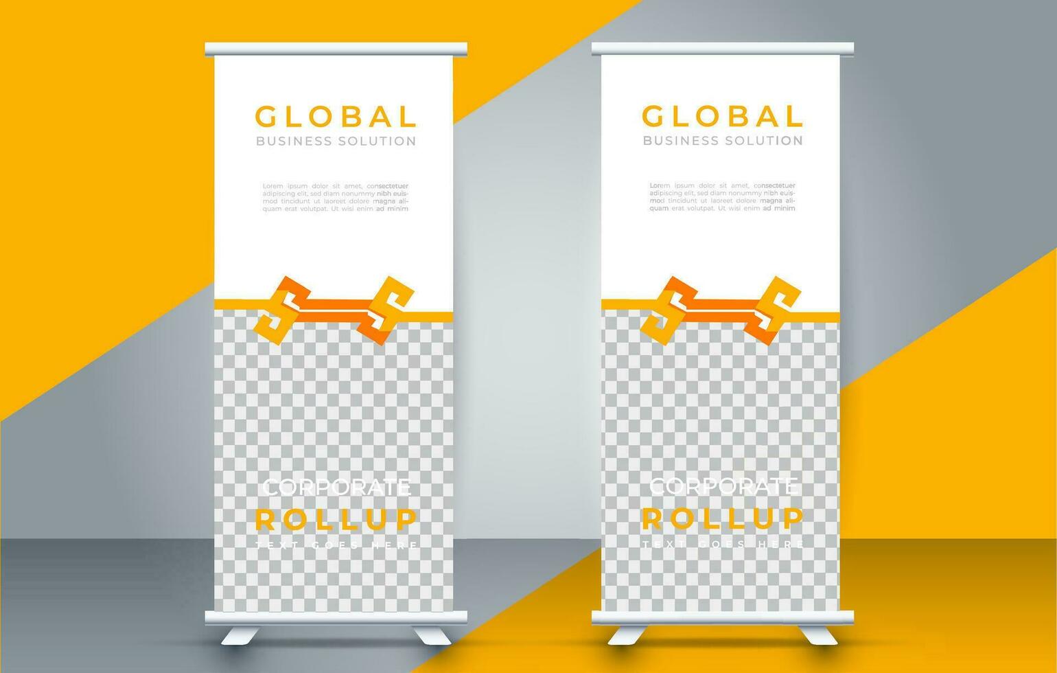 modern rollen omhoog banier ontwerp sjabloon. folder. Trekken omhoog. presentatie. brochure. poster. advertentie. afdrukken media vector