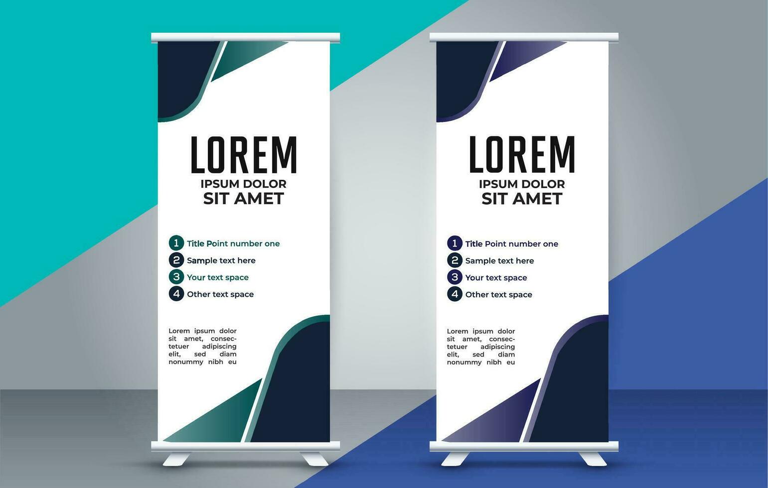 professioneel bedrijf rollen omhoog Scherm standee sjabloon ontwerp vector