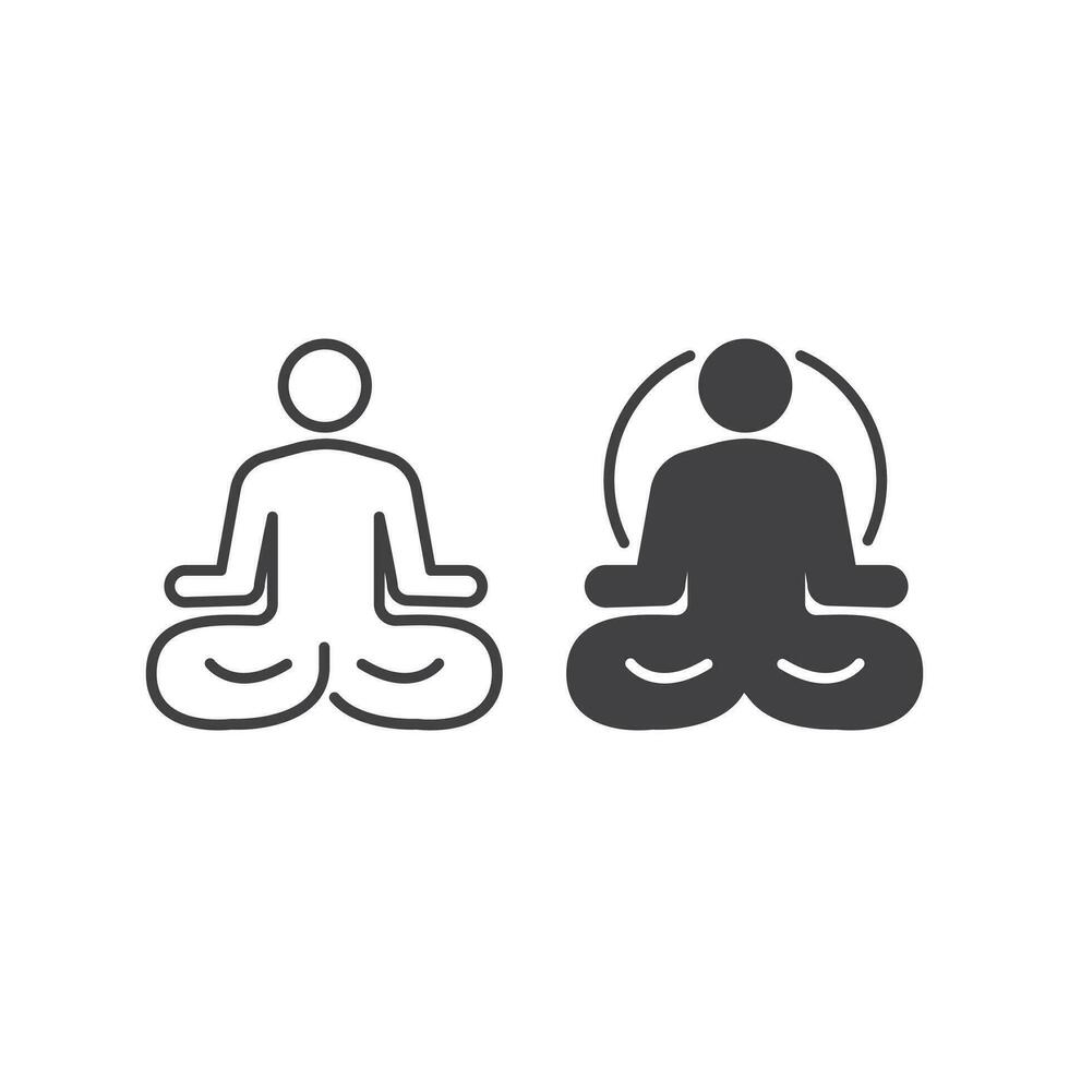 yoga geschiktheid icoon, meditatie. modern teken, lineair pictogram, schets symbool, gemakkelijk dun lijn vector ontwerp element sjabloon