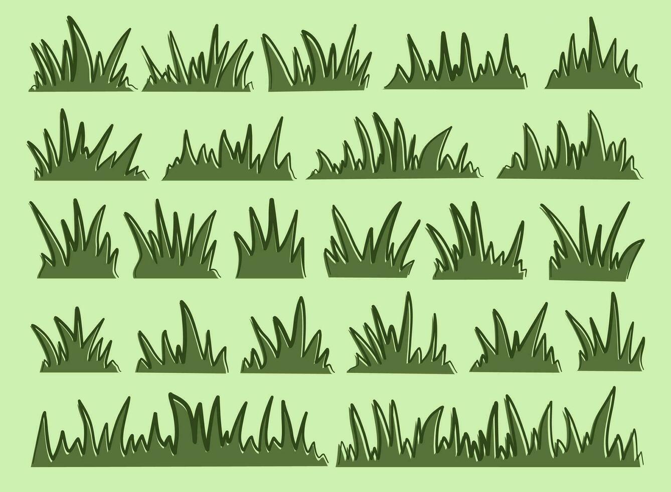 groen gras. tekening gras illustratie. gras lijn kunst. gras schets illustratie. reeks van handgetekend gras. vector