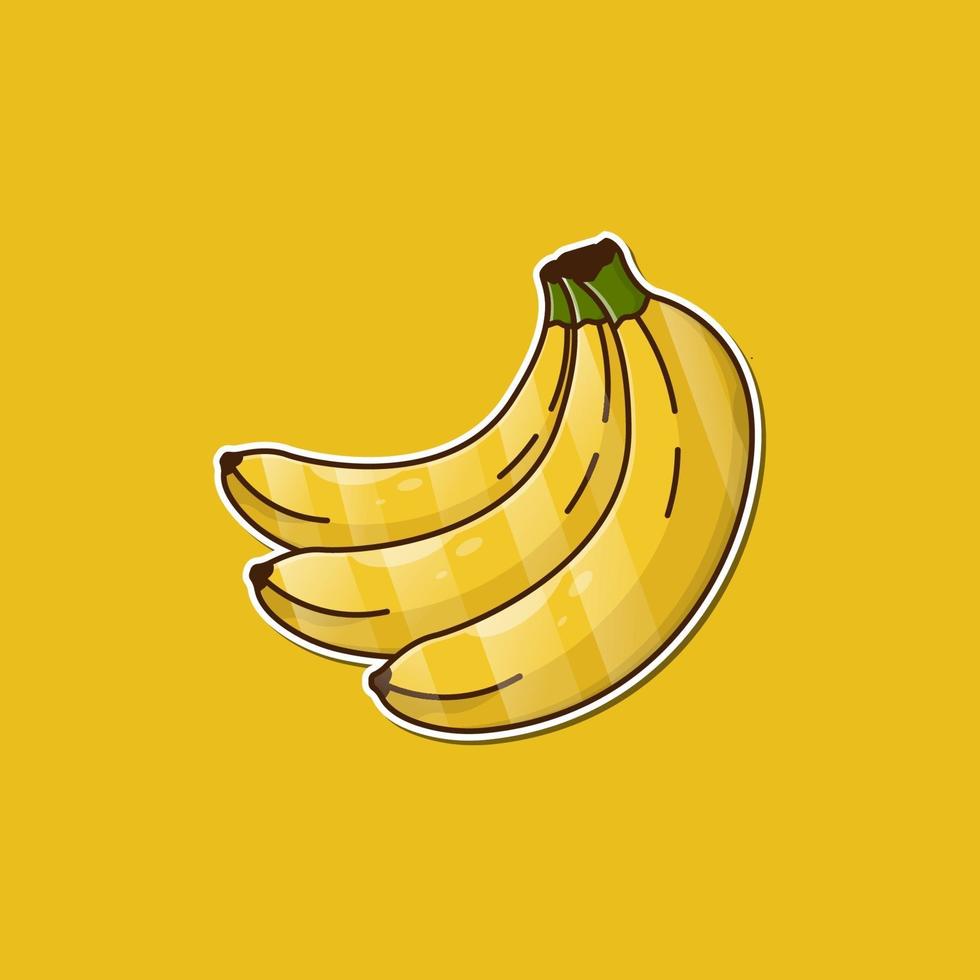 cartoon drie bananen vectorillustratie en gezond voedsel vector