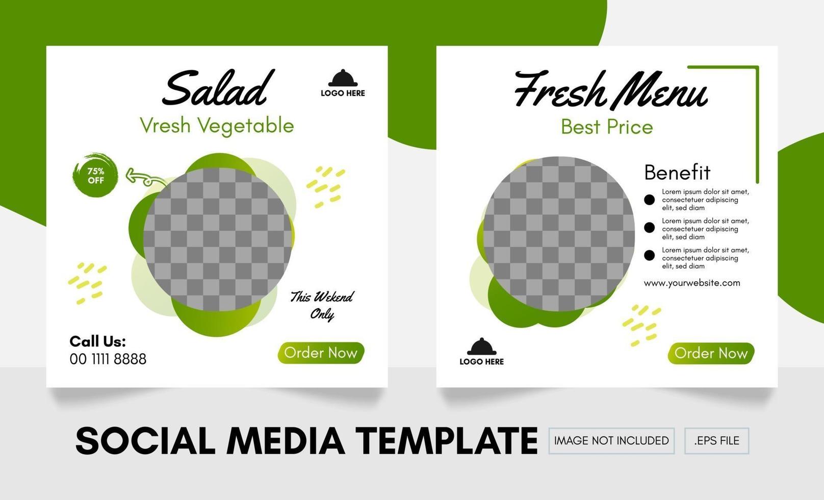 gezonde salade social media post vector