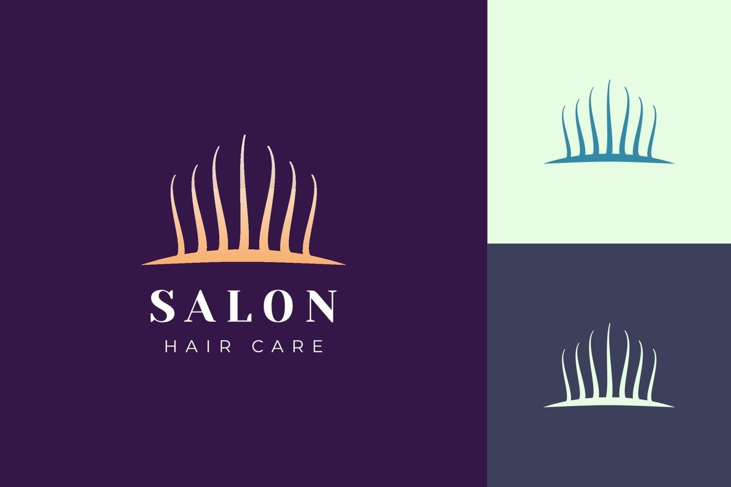 salon logo sjabloon met eenvoudige en luxe haarvorm vector