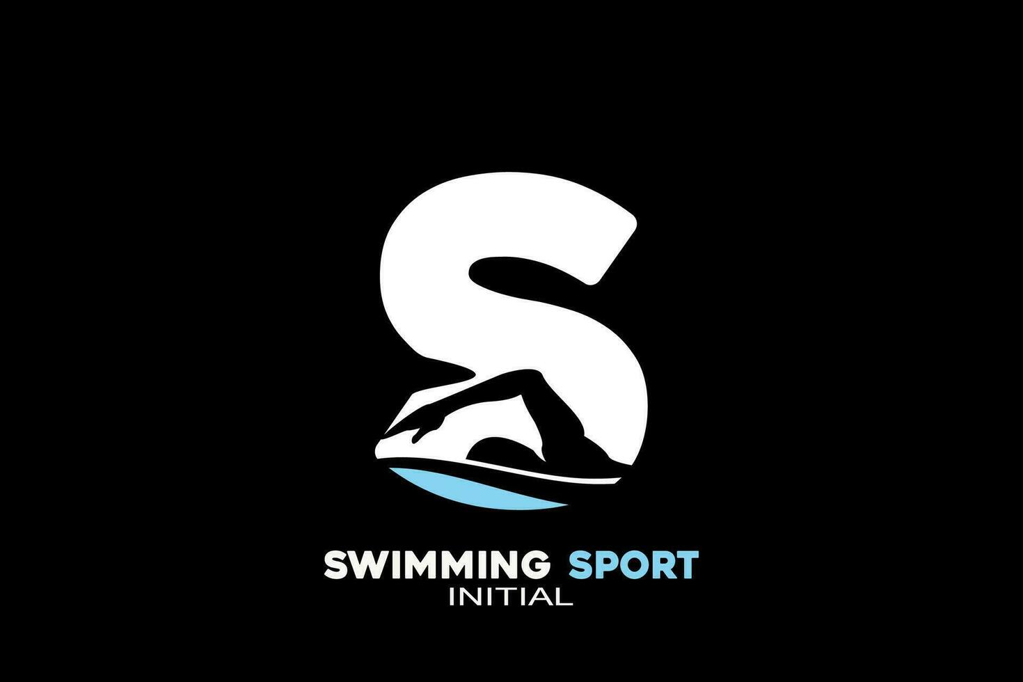 vector initialen brief s met zwemmen creatief meetkundig modern logo ontwerp.