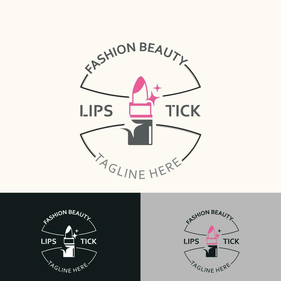 lippenstift logo ontwerp voor bedenken mode winkel en schoonheid vector kunstmatig ontwerp sjabloon