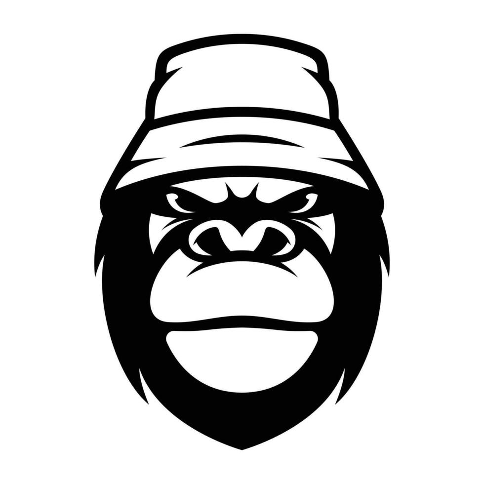 gorilla emmer hoed schets vector