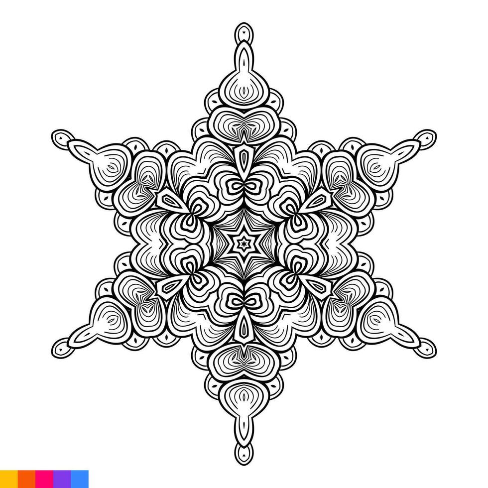 mandala kunst ontwerp. schoon decoratief ronde ornament. oosters patroon, vector illustratie kleur boek bladzijde. circulaire patroon in het formulier van mandala voor henna, mehndi, tatoeëren, decoratie.