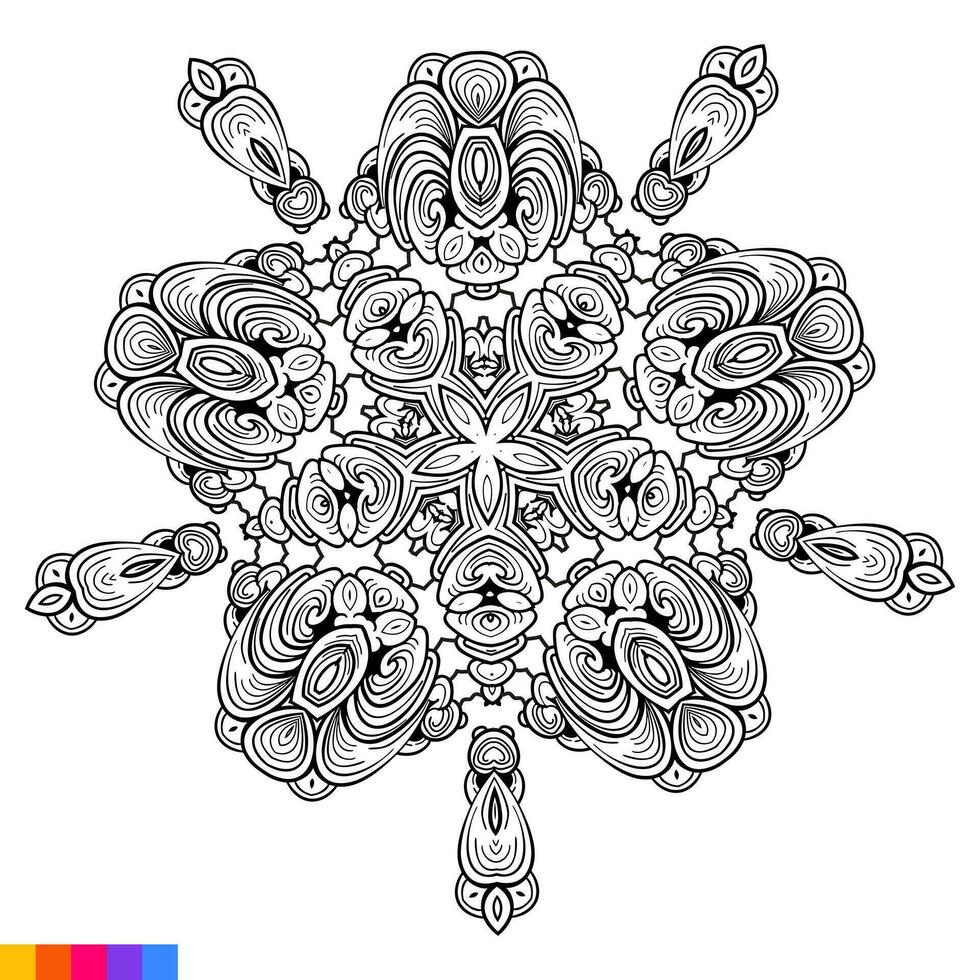 mandala kunst ontwerp. schoon decoratief ronde ornament. oosters patroon, vector illustratie kleur boek bladzijde. circulaire patroon in het formulier van mandala voor henna, mehndi, tatoeëren, decoratie.