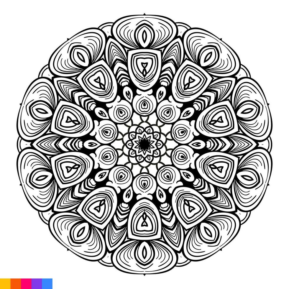 mandala kunst ontwerp. schoon decoratief ronde ornament. oosters patroon, vector illustratie kleur boek bladzijde. circulaire patroon in het formulier van mandala voor henna, mehndi, tatoeëren, decoratie.