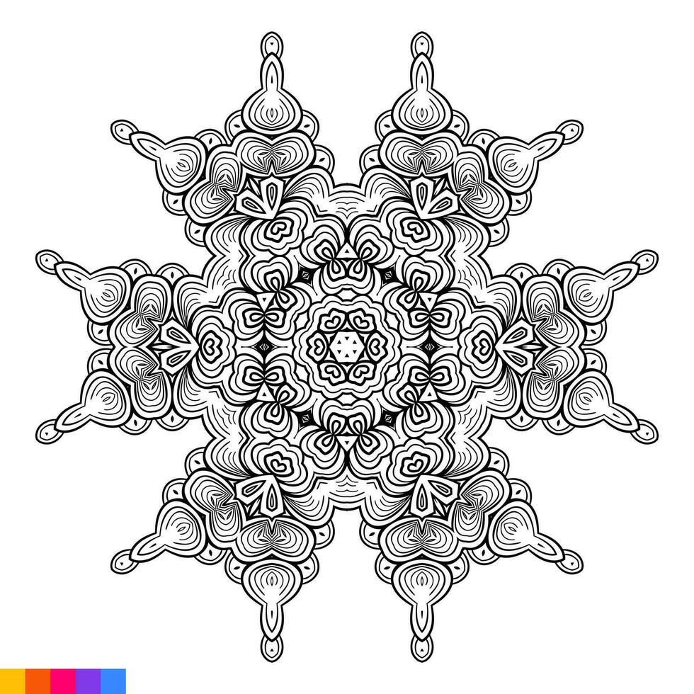 mandala kunst ontwerp. schoon decoratief ronde ornament. oosters patroon, vector illustratie kleur boek bladzijde. circulaire patroon in het formulier van mandala voor henna, mehndi, tatoeëren, decoratie.