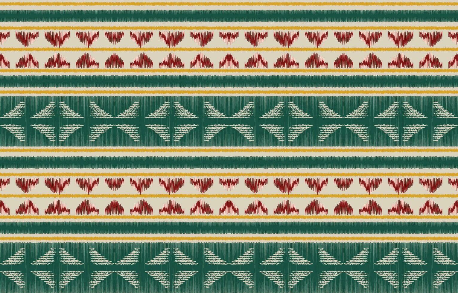 etnisch abstract ikat kunst. aztec ornament afdrukken. meetkundig etnisch patroon naadloos kleur oosters. ontwerp voor achtergrond ,gordijn, tapijt, behang, kleding, inpakken, batik, vector illustratie.