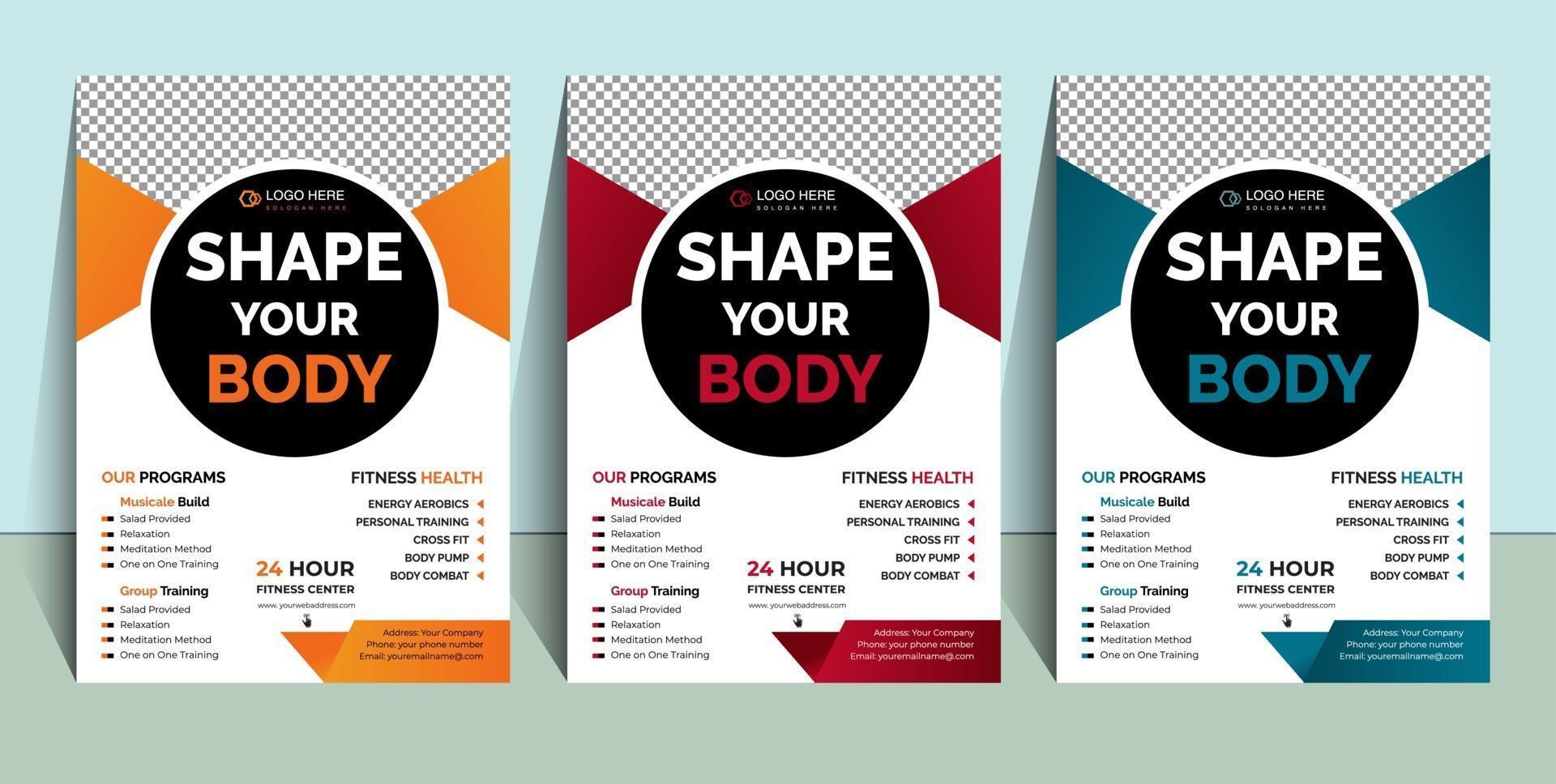 sportschool fitness flyer sjabloon vector