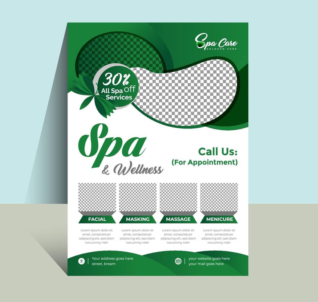 beauty spa flyer sjabloonontwerp vector