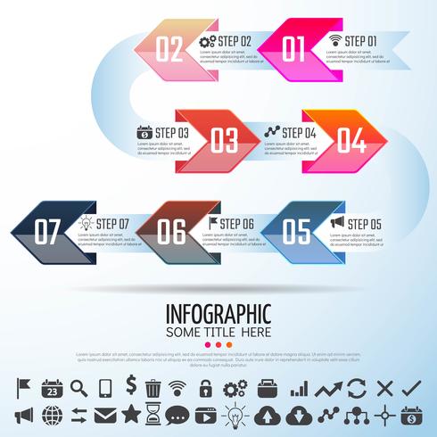 Pijl Infographics ontwerpsjabloon vector