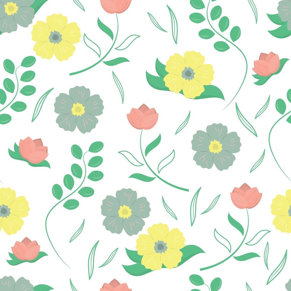 naadloos patroon met mooie bloemen. vector