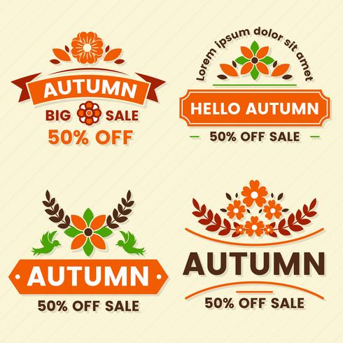 Herfst Label Vintage Vector Logo voor banner