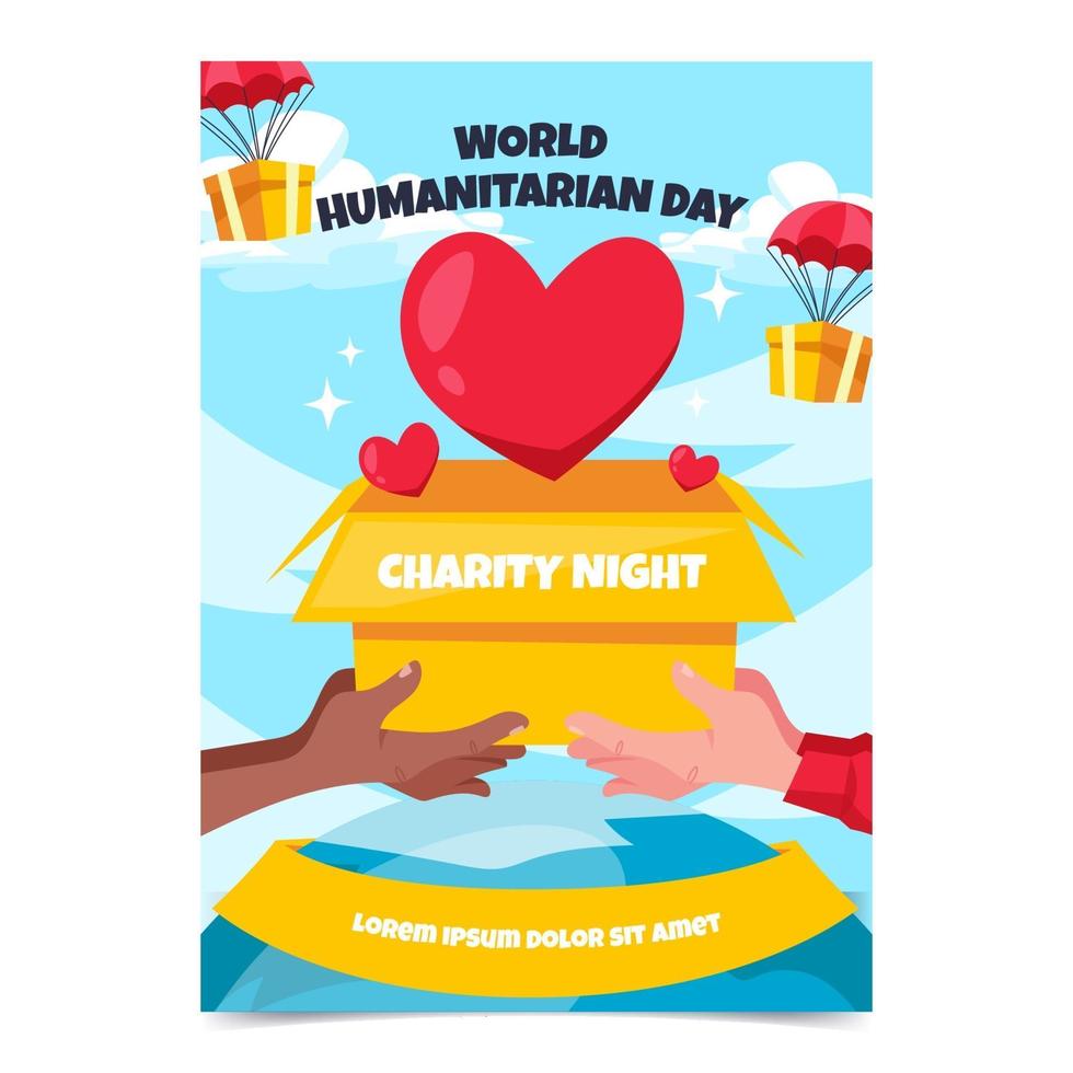 wereld humanitaire dag poster vector