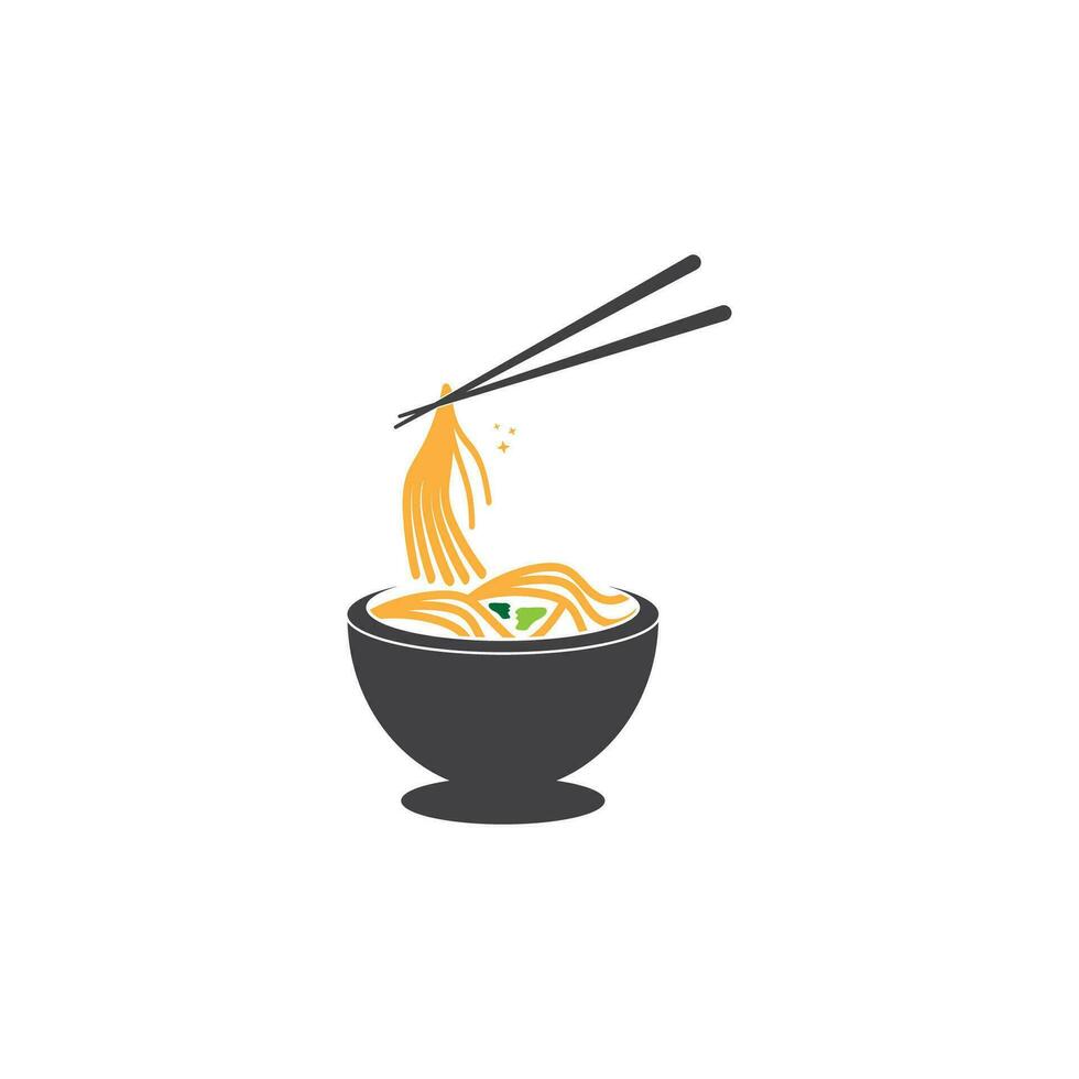 noodle voedsel noodle kom logo vector illustratie