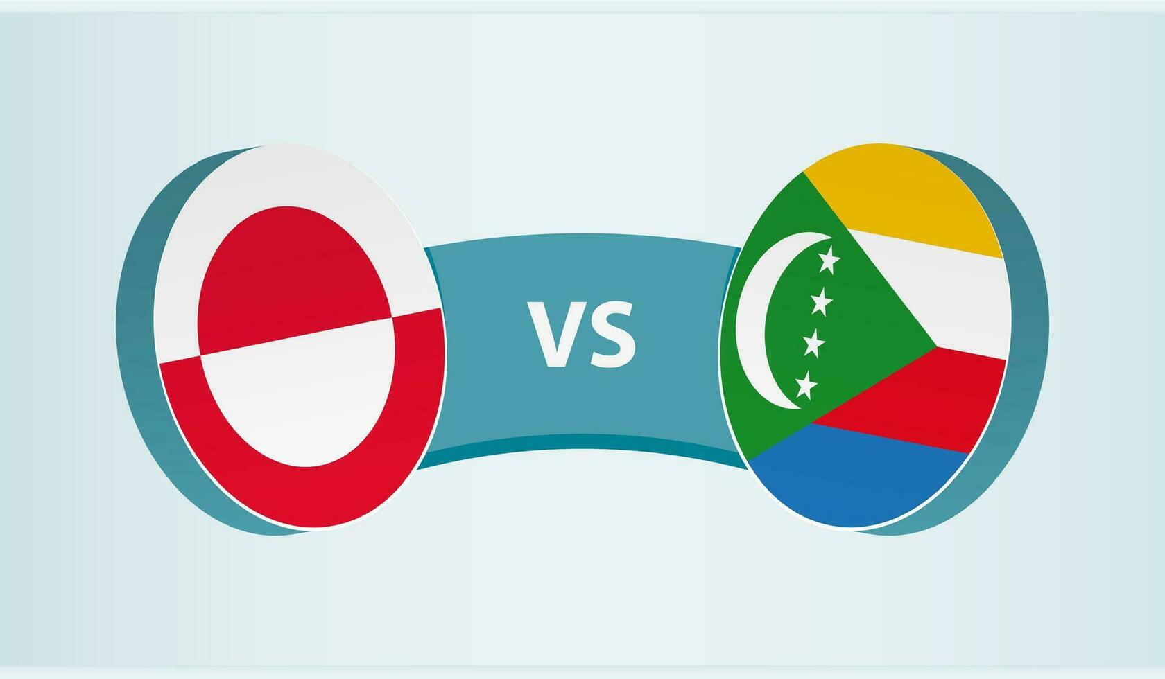 Groenland versus comoren, team sport- wedstrijd concept. vector