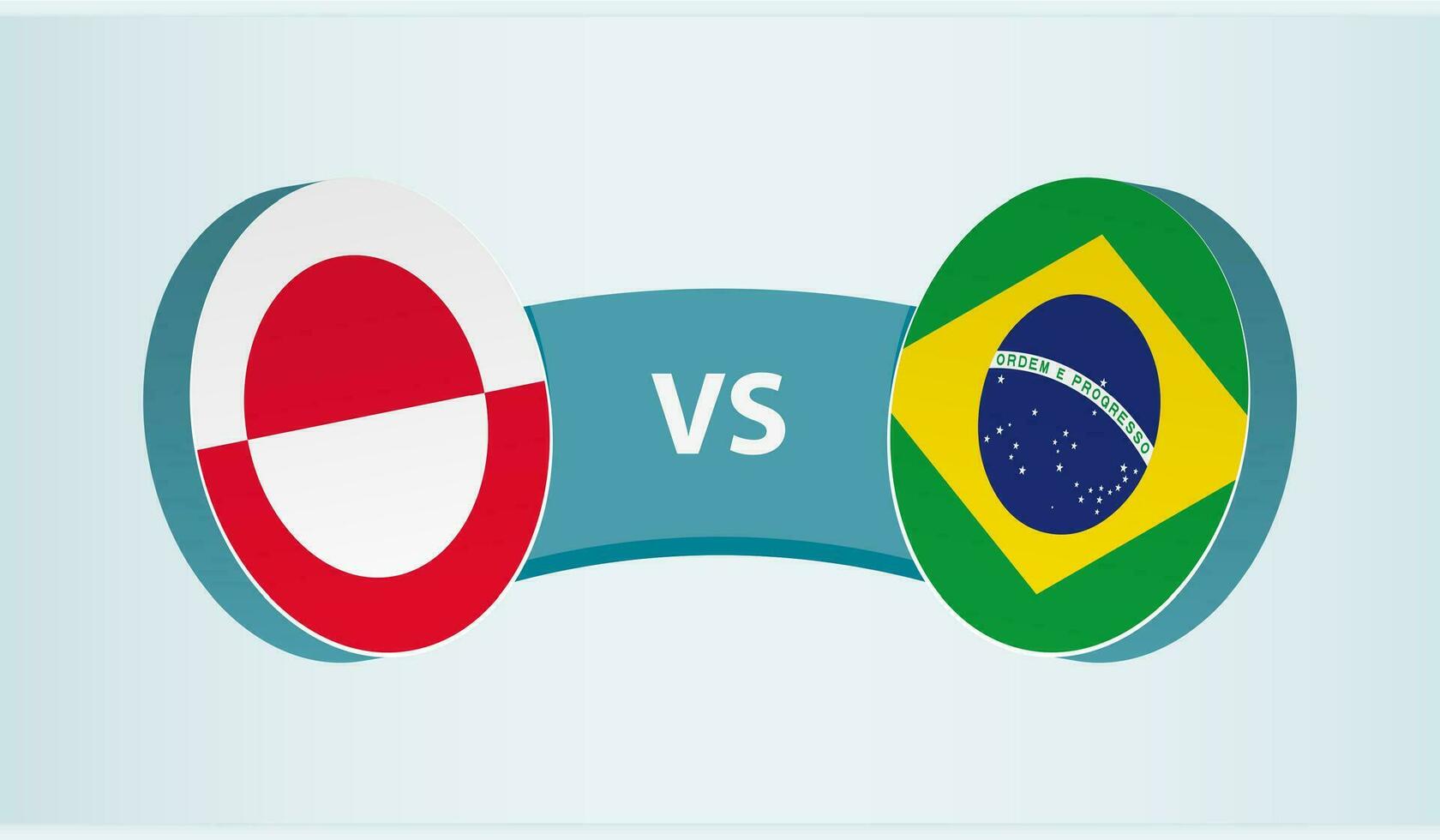 Groenland versus Brazilië, team sport- wedstrijd concept. vector