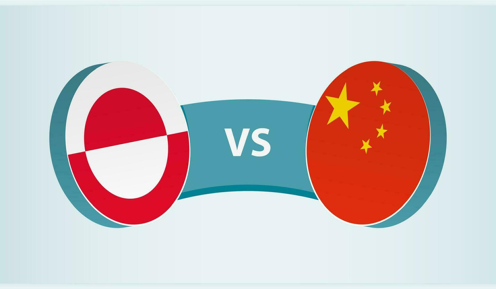 Groenland versus China, team sport- wedstrijd concept. vector