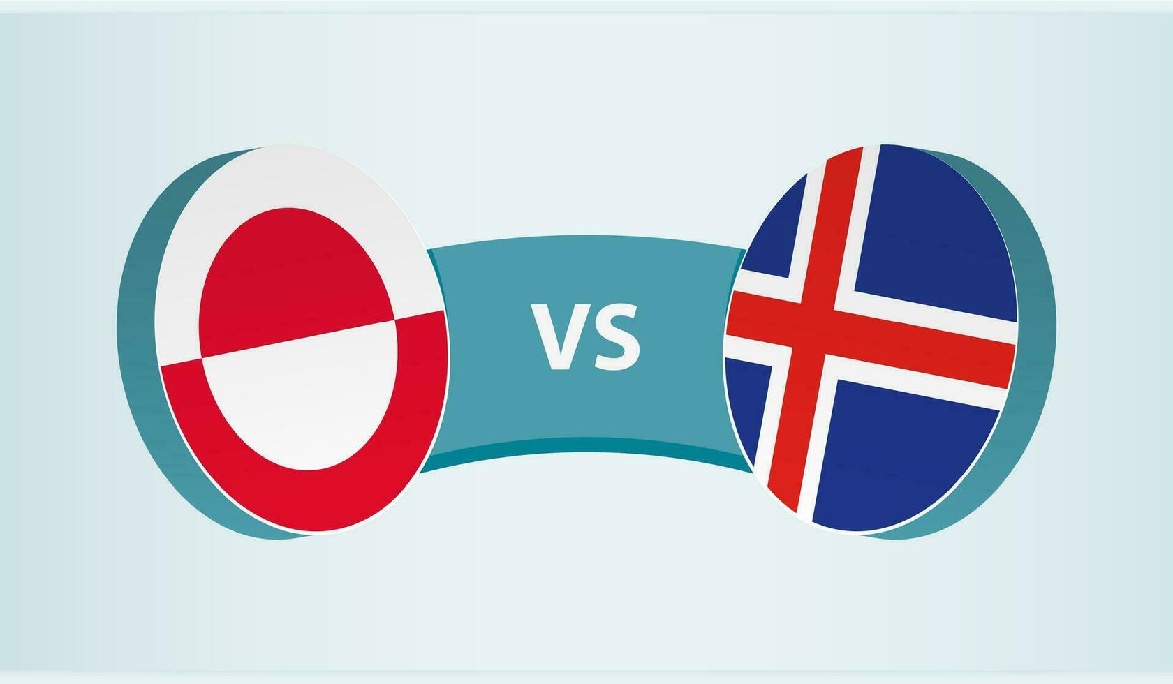 Groenland versus IJsland, team sport- wedstrijd concept. vector