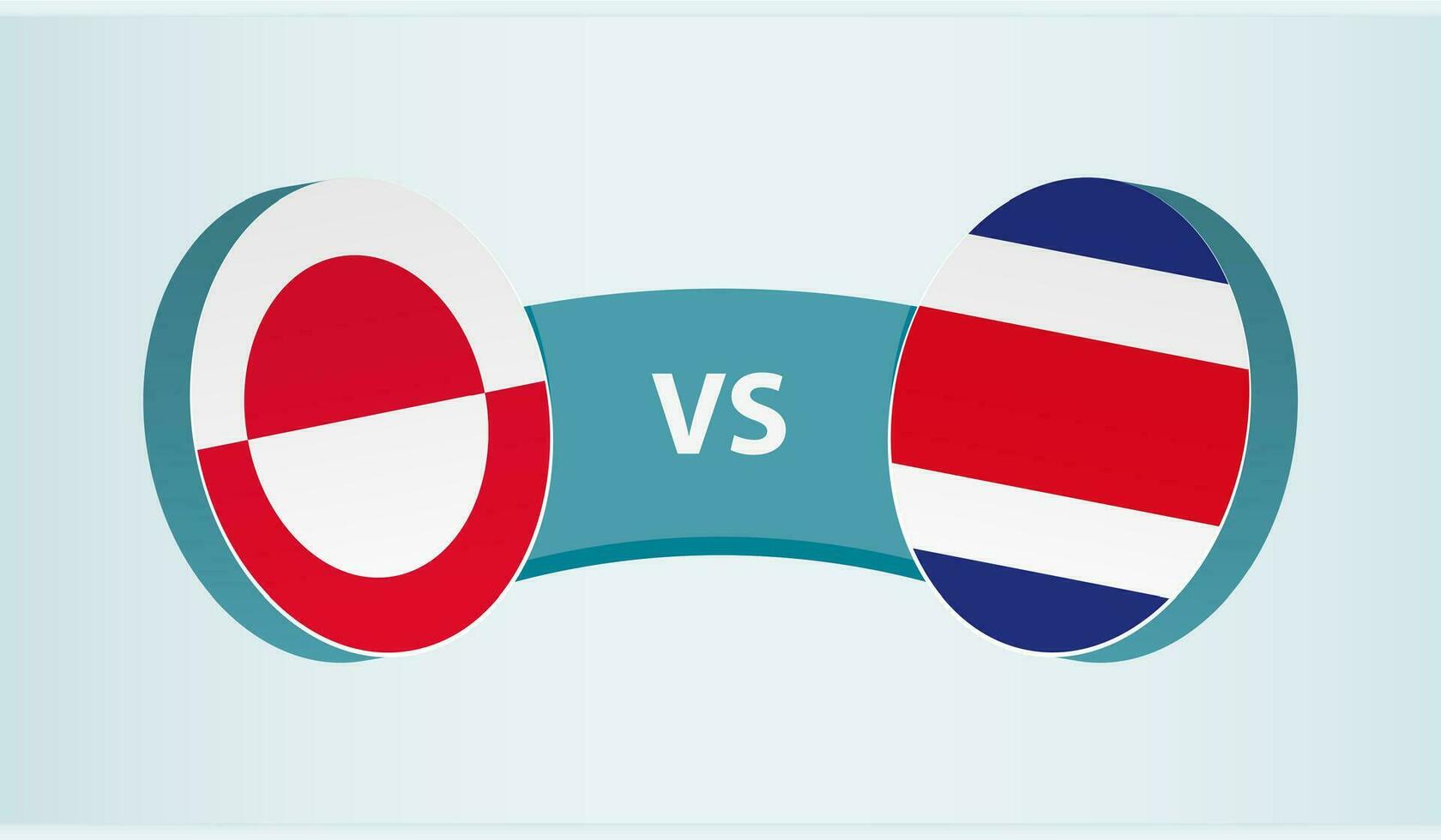 Groenland versus costa rica, team sport- wedstrijd concept. vector